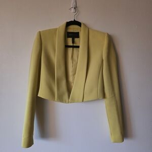 BCBGMAXAZRIA Emmerson Cropped Blazer Jacket - Dark Canary Yellow